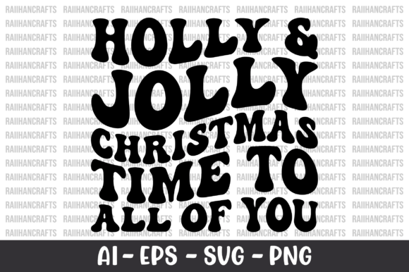Holly Jolly Christmas Time Retro SVG