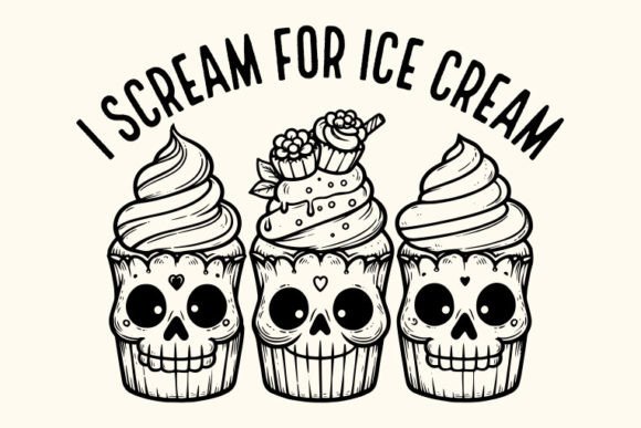 Ice Cream Halloween SVG Design for Crafts and Graphics