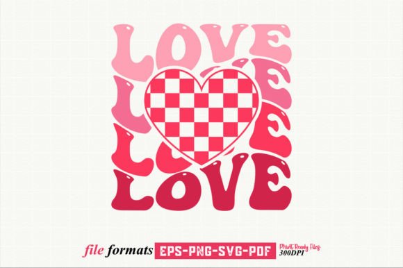 Love Heart Retro Valentine SVG Graphics