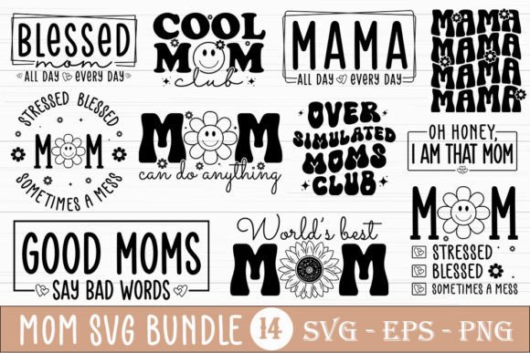 Mom Mama SVG Bundle for Graphics and Crafts