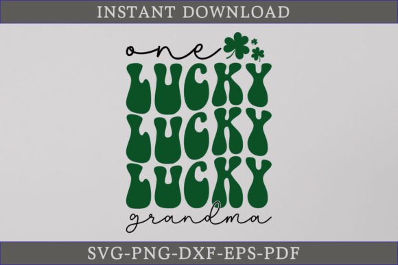 One Lucky Grandma Retro Gift Shirt SVG