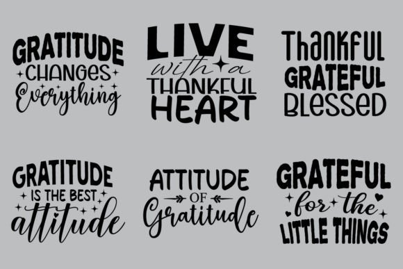 Thankful Quote Svg Design Bundle: Graphics & Crafts