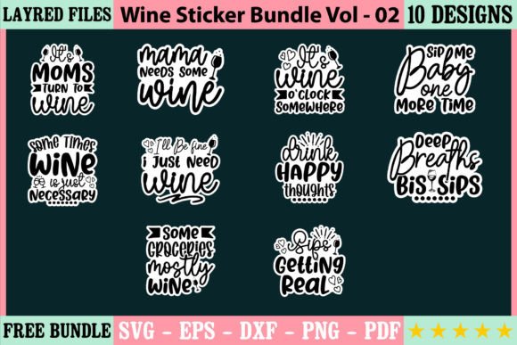 Wine Sticker Bundle Vol - 02: Graphics & Crafts for Small Business Branding